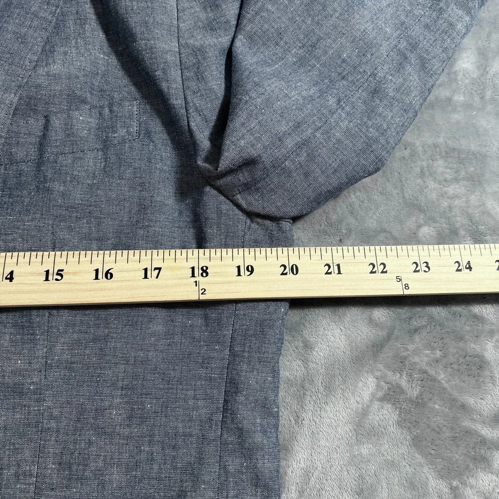 J Crew Ludlow Unstructured Blazer Mens 40S Short Linen Blue Suit Jacket Somelos